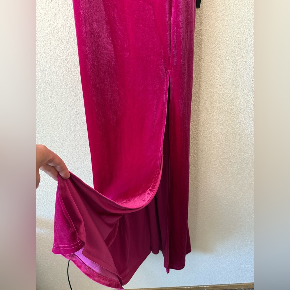Lulu's Pink Satin Maxi Dress - Picture 10 of 12